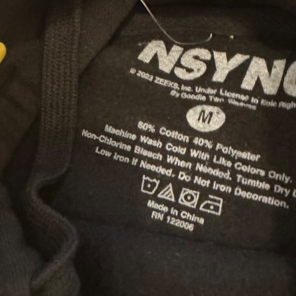 Rue21 Hoodie NSYNC Black Cotton Fleece Unisex Women Size Sweatshirt 0007360 0001 - Picture 5 of 6